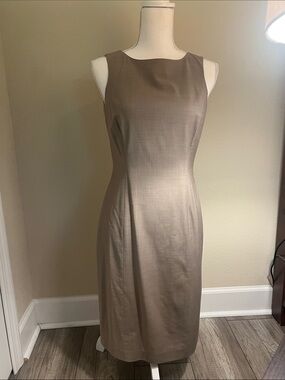 Classic Taupe Sheath Dress - Women's